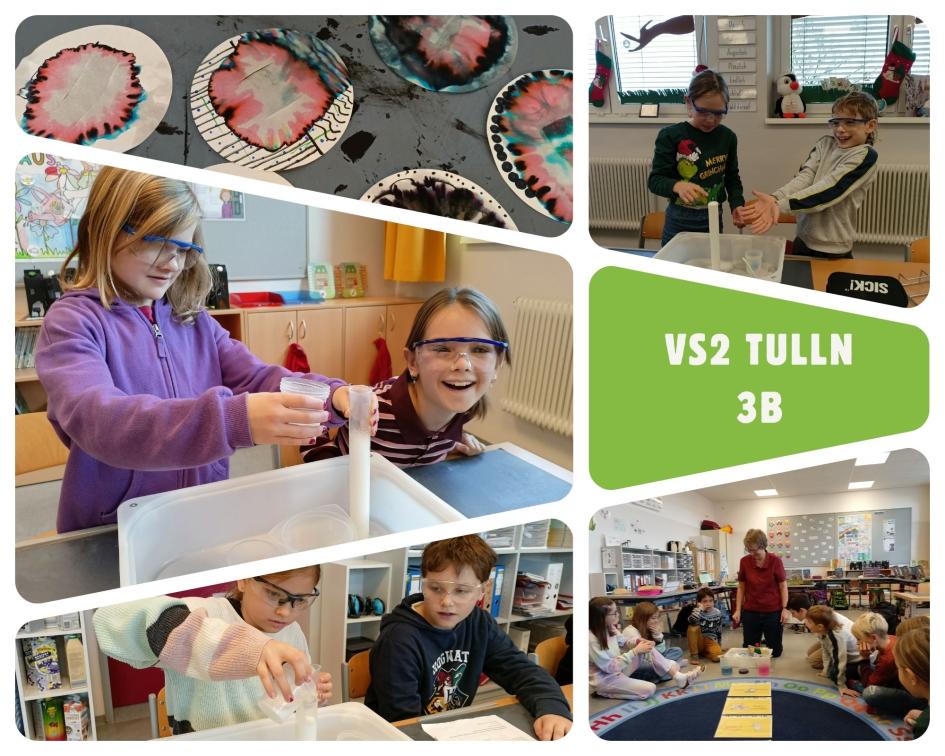 Kooperation mit Gemeinde Tulln: Farbchromatographie und Schaumig in der 3b VS2