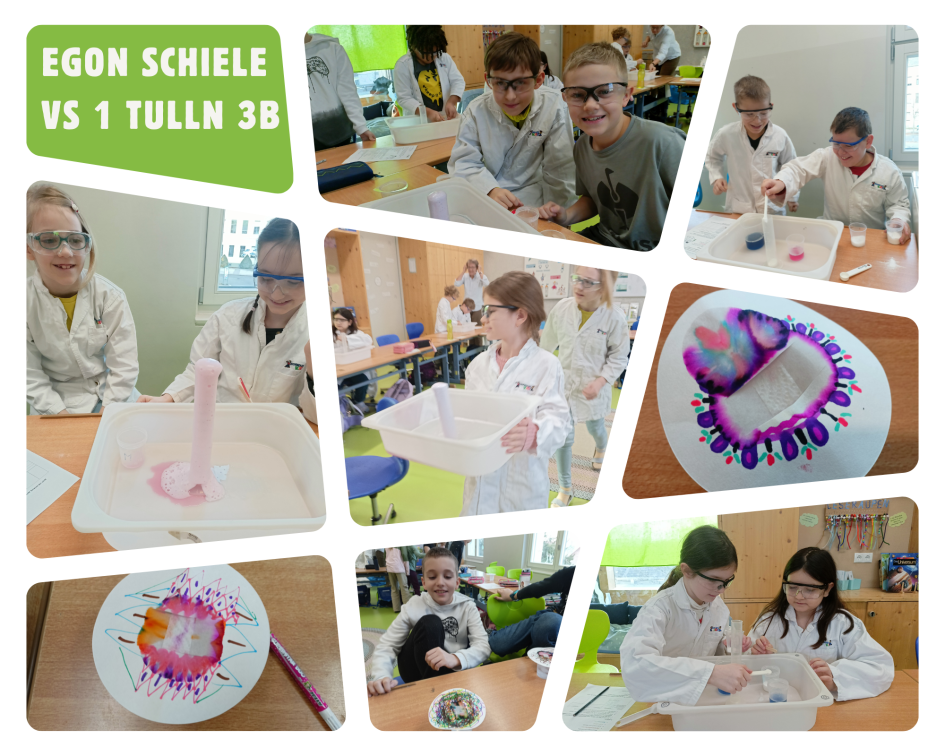 Kooperation mit der Gemeinde Tulln: Schaumig und bunt in der VS 1 3b